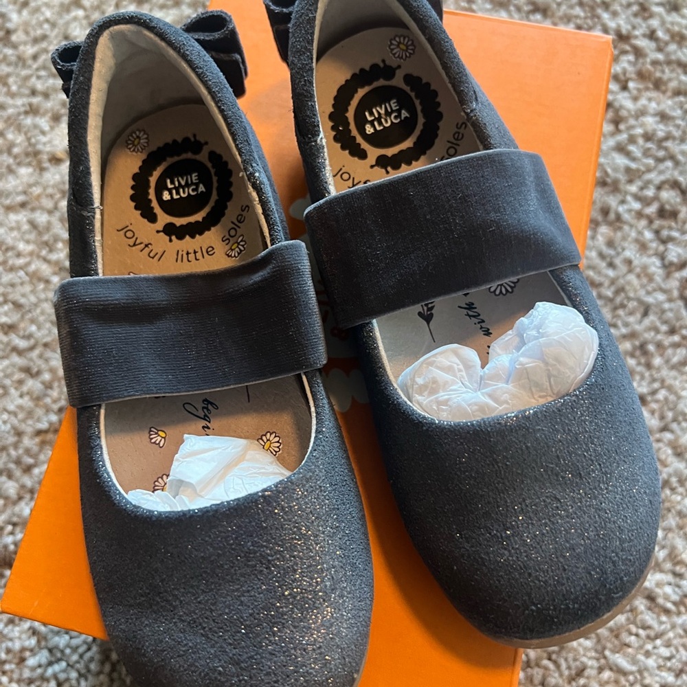 Livie & Luca Gray Dress Shoes with Sparkly Finish